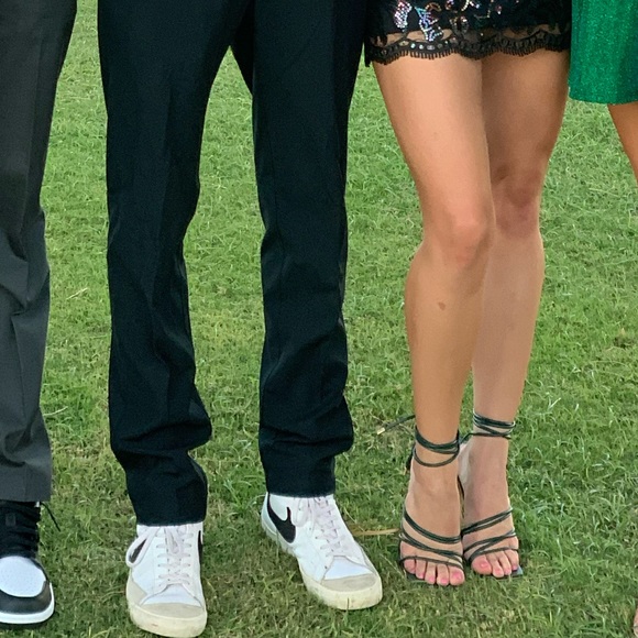 Dark Green Strapy Heels - Picture 5 of 5